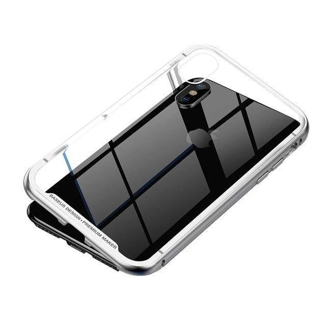 Baseus Magnetische Adsorption Telefon Fall Für iPhone XS Max Xr Coque Luxus Magnet Gehärtetem Glas Zurück Abdeckung Für iPhone Xsmax Coque