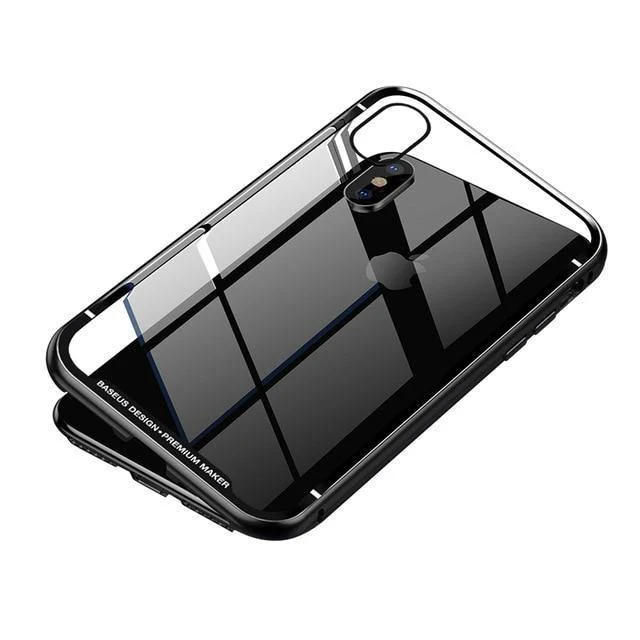 Baseus Magnetische Adsorption Telefon Fall Für iPhone XS Max Xr Coque Luxus Magnet Gehärtetem Glas Zurück Abdeckung Für iPhone Xsmax Coque