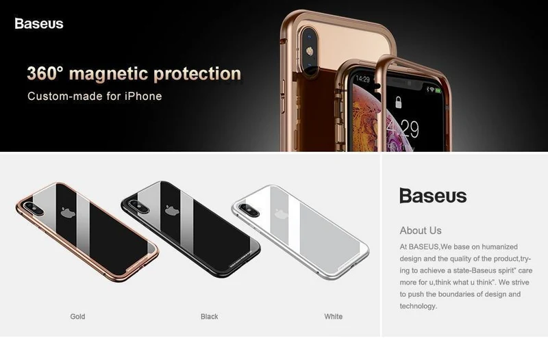 Baseus Magnetische Adsorption Telefon Fall Für iPhone XS Max Xr Coque Luxus Magnet Gehärtetem Glas Zurück Abdeckung Für iPhone Xsmax Coque