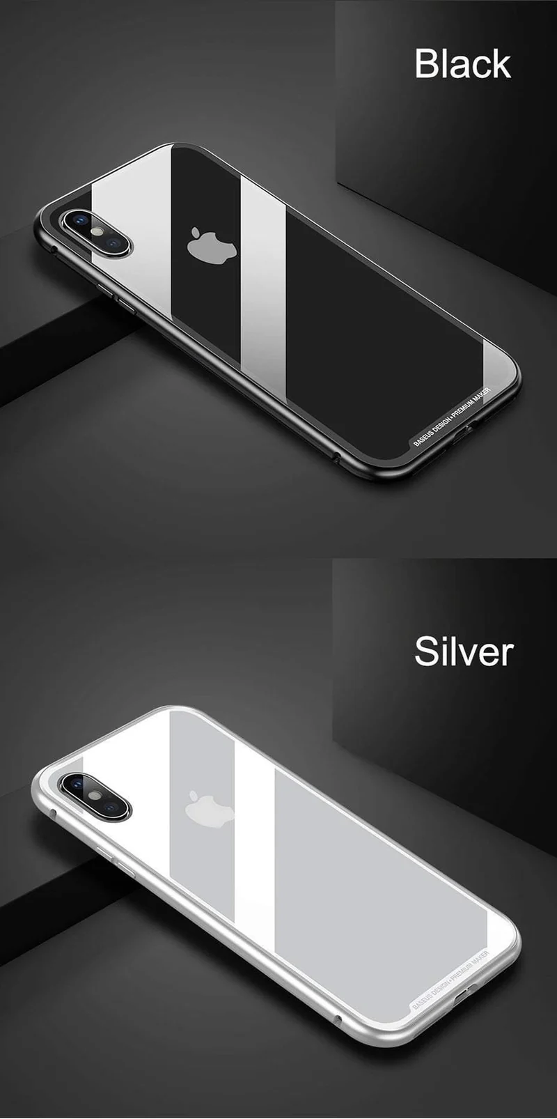 Baseus Magnetische Adsorption Telefon Fall Für iPhone XS Max Xr Coque Luxus Magnet Gehärtetem Glas Zurück Abdeckung Für iPhone Xsmax Coque
