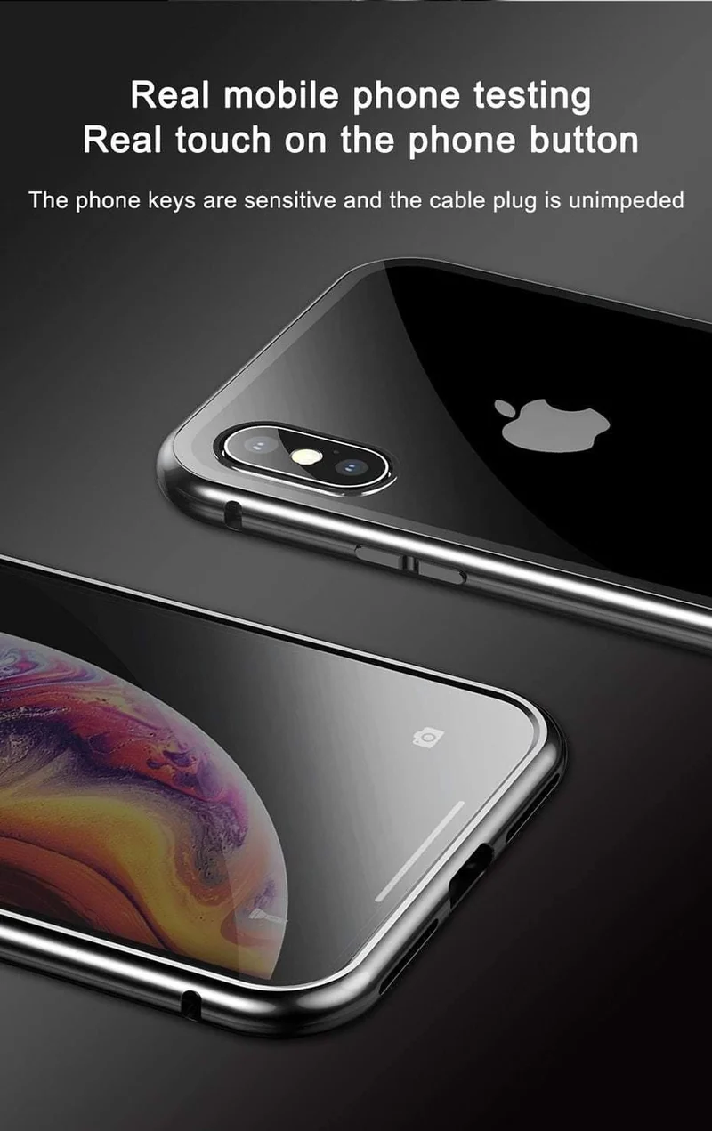 Baseus Magnetische Adsorption Telefon Fall Für iPhone XS Max Xr Coque Luxus Magnet Gehärtetem Glas Zurück Abdeckung Für iPhone Xsmax Coque