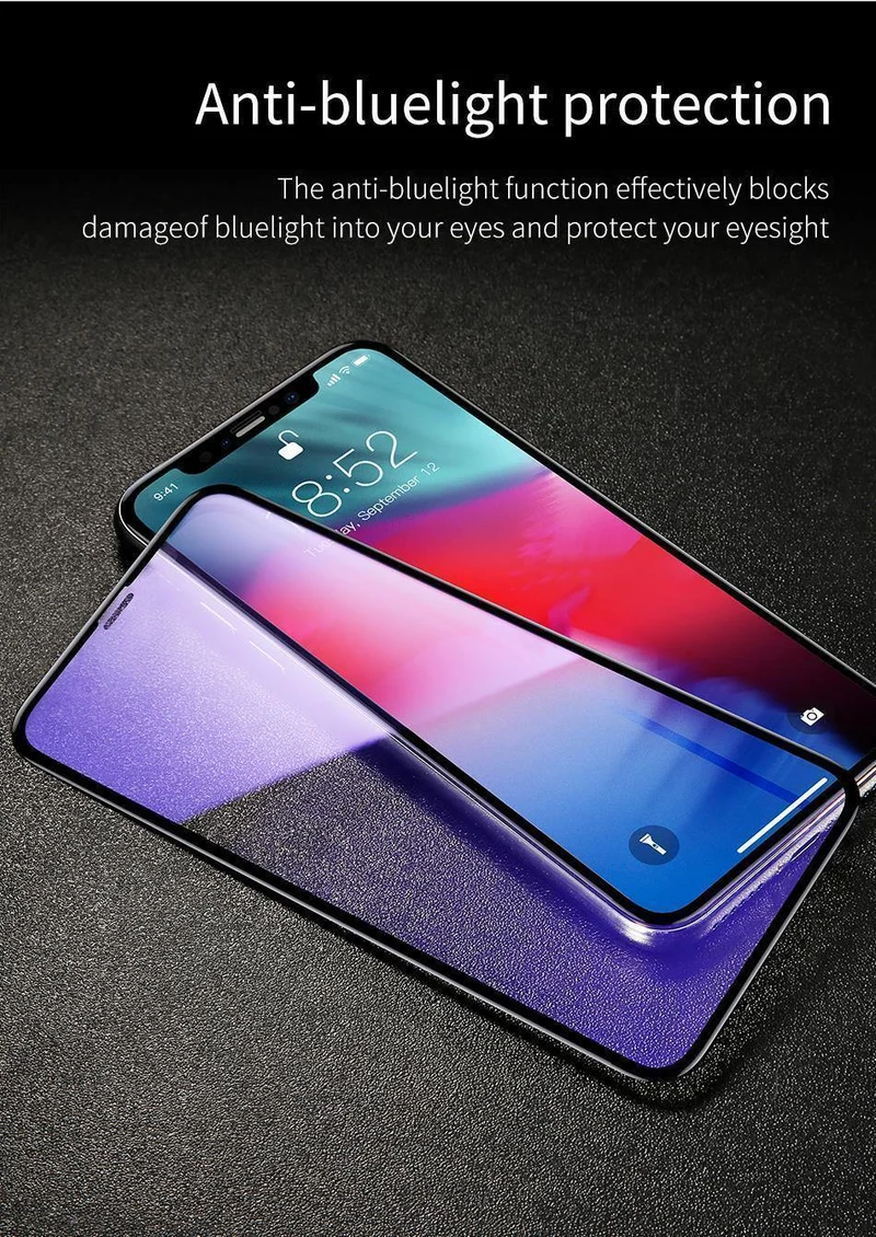 Baseus Displayschutz aus gehärtetem Glas für iPhone XS Max Xr Xsmax 0.3 mm Vollabdeckung gehärtetes Schutzglas für iPhoneXs Max