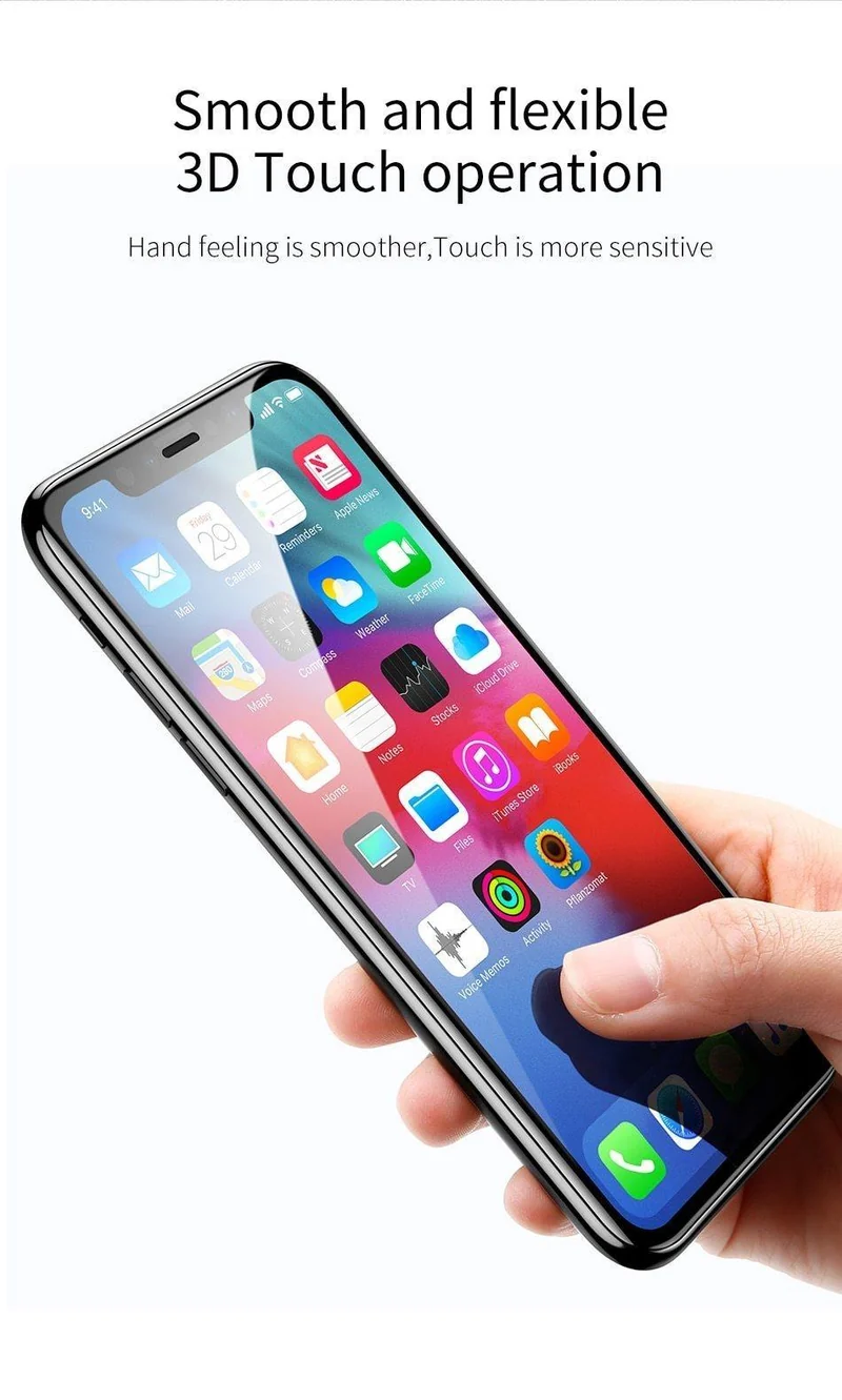 Baseus Displayschutz aus gehärtetem Glas für iPhone XS Max Xr Xsmax 0.3 mm Vollabdeckung gehärtetes Schutzglas für iPhoneXs Max