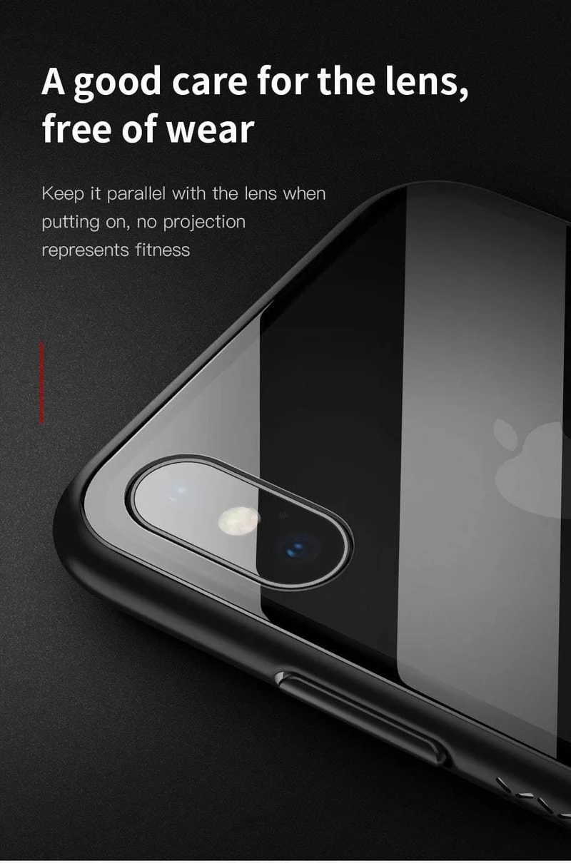 Baseus Luxus Glas Fall Für iPhone X 10 Coque Weiche TPU Transparent Glas Zurück Schutzhülle Für iPhonex i Telefon X Capinhas