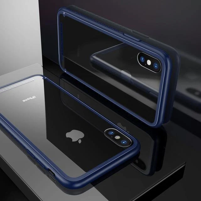 Baseus Luxus Glas Fall Für iPhone X 10 Coque Weiche TPU Transparent Glas Zurück Schutzhülle Für iPhonex i Telefon X Capinhas