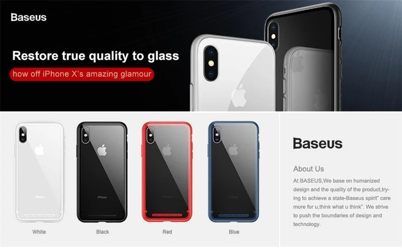 Baseus Luxus Glas Fall Für iPhone X 10 Coque Weiche TPU Transparent Glas Zurück Schutzhülle Für iPhonex i Telefon X Capinhas