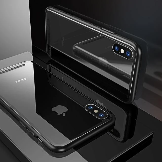 Baseus Luxus Glas Fall Für iPhone X 10 Coque Weiche TPU Transparent Glas Zurück Schutzhülle Für iPhonex i Telefon X Capinhas