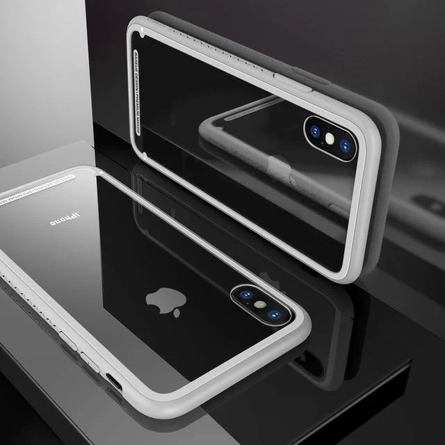 Baseus Luxus Glas Fall Für iPhone X 10 Coque Weiche TPU Transparent Glas Zurück Schutzhülle Für iPhonex i Telefon X Capinhas