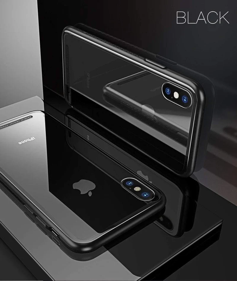 Baseus Luxus Glas Fall Für iPhone X 10 Coque Weiche TPU Transparent Glas Zurück Schutzhülle Für iPhonex i Telefon X Capinhas
