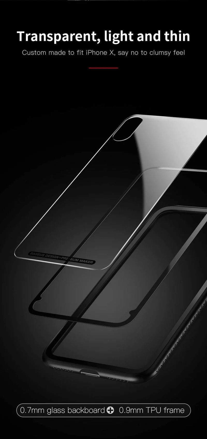 Baseus Luxus Glas Fall Für iPhone X 10 Coque Weiche TPU Transparent Glas Zurück Schutzhülle Für iPhonex i Telefon X Capinhas