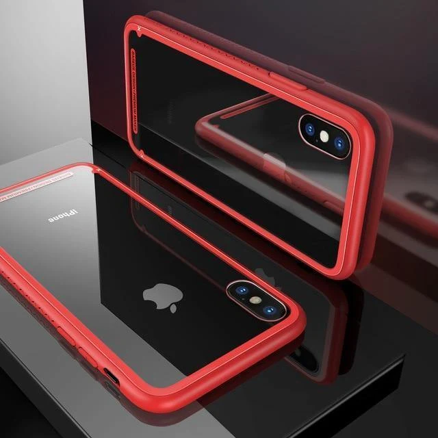 Baseus Luxus Glas Fall Für iPhone X 10 Coque Weiche TPU Transparent Glas Zurück Schutzhülle Für iPhonex i Telefon X Capinhas