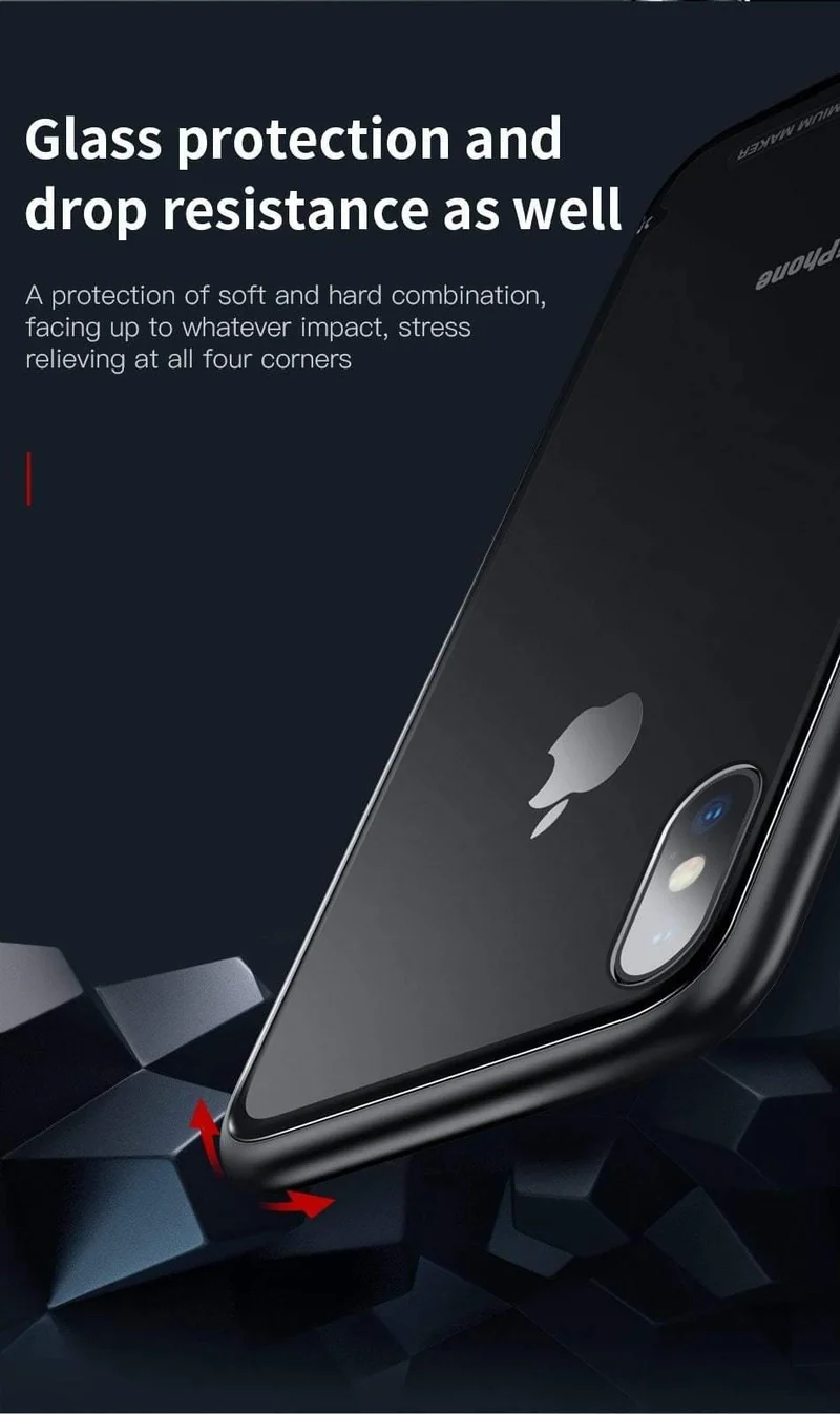 Baseus Luxus Glas Fall Für iPhone X 10 Coque Weiche TPU Transparent Glas Zurück Schutzhülle Für iPhonex i Telefon X Capinhas