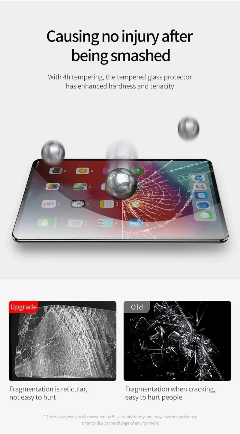 Baseus Displayschutzfolie für iPad Pro 11 12.9 Zoll, gehärtetes Glas, Schutzfolie für Apple iPad 2018, neues Tablet, gehärtetes Glas