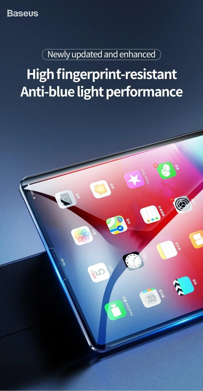 Baseus Displayschutzfolie für iPad Pro 11 12.9 Zoll, gehärtetes Glas, Schutzfolie für Apple iPad 2018, neues Tablet, gehärtetes Glas