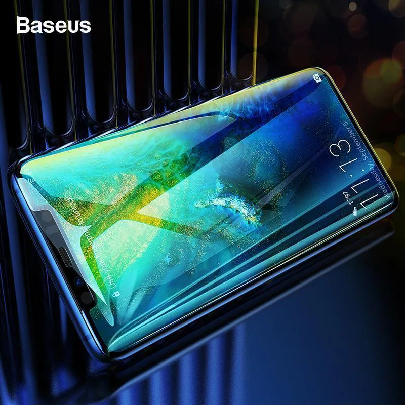 Baseus 0.3 mm Displayschutz aus gehärtetem Glas für Huawei Mate 20 Pro, vollständige Abdeckung, gebogene Hartglasfolie für Huawei Mate20