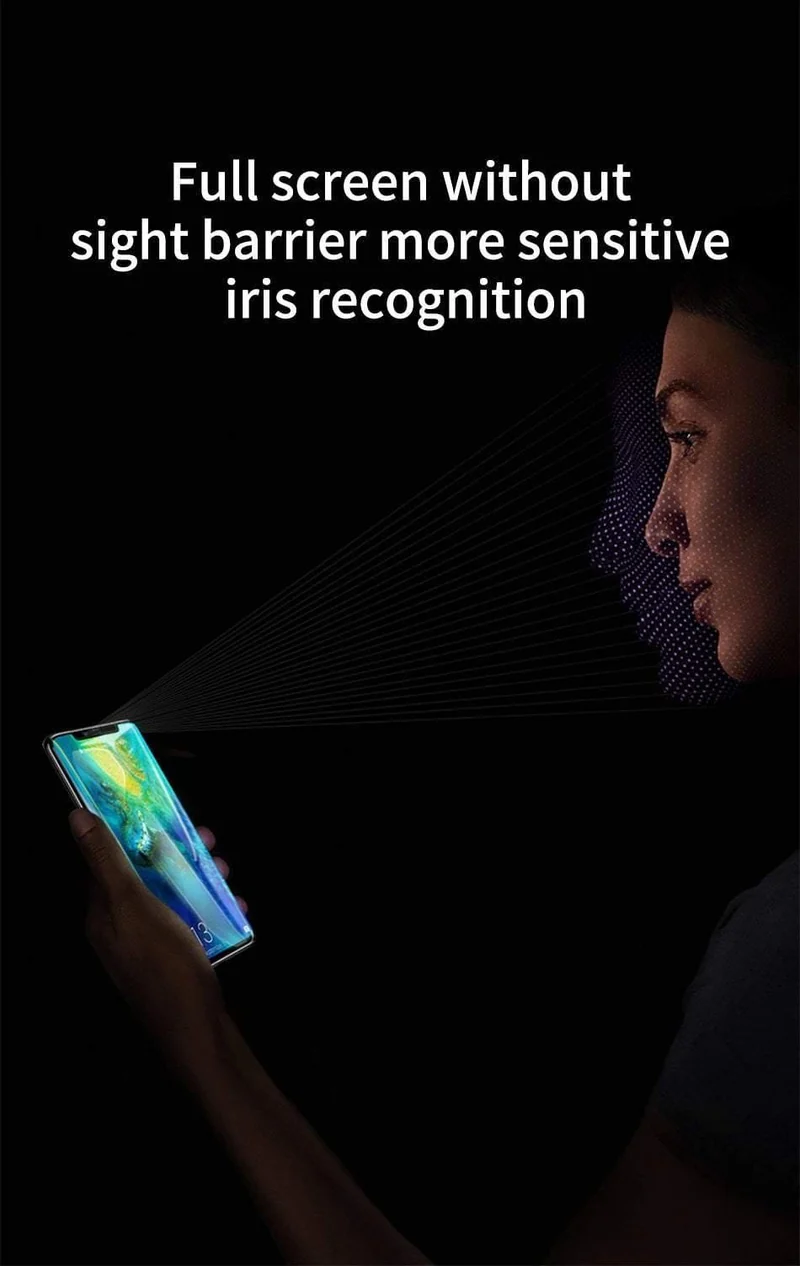 Baseus 0.3 mm Displayschutz aus gehärtetem Glas für Huawei Mate 20 Pro, vollständige Abdeckung, gebogene Hartglasfolie für Huawei Mate20