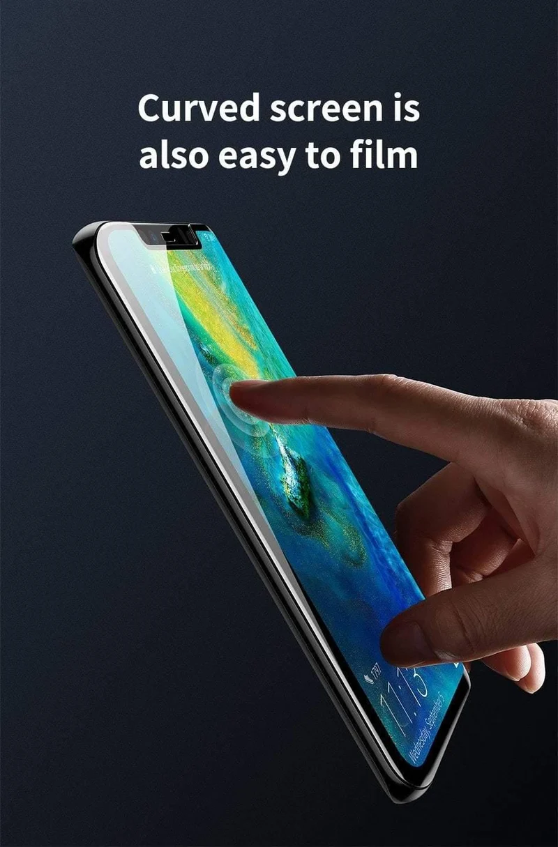 Baseus 0.3 mm Displayschutz aus gehärtetem Glas für Huawei Mate 20 Pro, vollständige Abdeckung, gebogene Hartglasfolie für Huawei Mate20