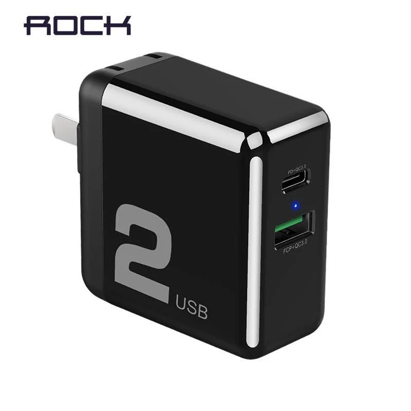 ROCK Typ-C PD USB Handy Ladegerät für iPhone X 8 Plus Adapter 36W Schnelle Wand Ladegerät 2 ports 3A Max PD Ladegerät Für Macbook