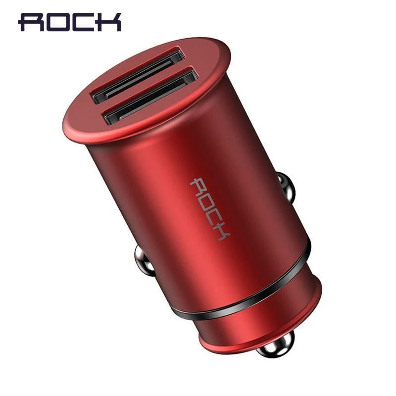 ROCK Mini Dual USB Autoladegerät für Telefon 5V4.8A 2 Port USB Schnellladegerät für iPhone X 8 7 6 Samsung Huawei Xiaomi usw
