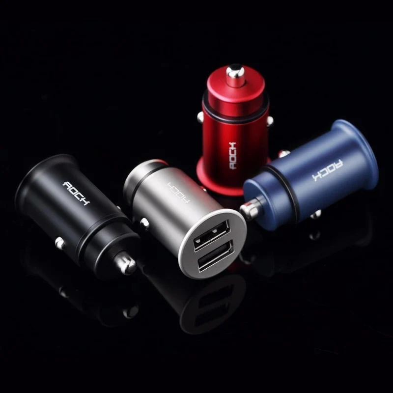 ROCK Mini Dual USB Autoladegerät für Telefon 5V4.8A 2 Port USB Schnellladegerät für iPhone X 8 7 6 Samsung Huawei Xiaomi usw