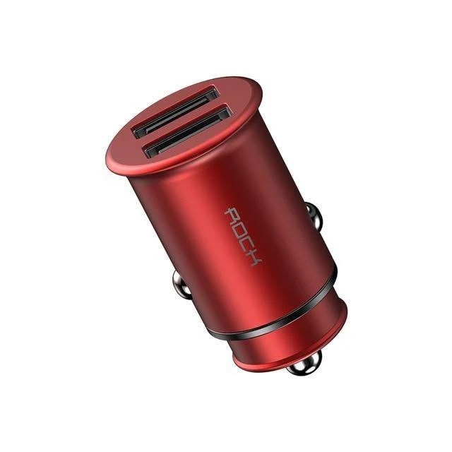 ROCK Mini Dual USB Autoladegerät für Telefon 5V4.8A 2 Port USB Schnellladegerät für iPhone X 8 7 6 Samsung Huawei Xiaomi usw