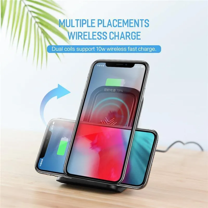ROCK 7.5 W/10 W Qi Kabelloses Ladegerät mit Lüfter für iPhone XS MAX XR X Samsung Galaxy S9 8 Note 9 Schnellladegerät-Halter