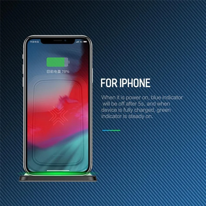 ROCK 7.5 W/10 W Qi Kabelloses Ladegerät mit Lüfter für iPhone XS MAX XR X Samsung Galaxy S9 8 Note 9 Schnellladegerät-Halter