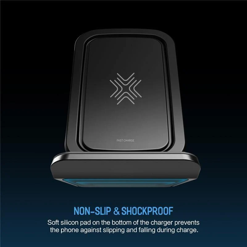 ROCK 7.5 W/10 W Qi Kabelloses Ladegerät mit Lüfter für iPhone XS MAX XR X Samsung Galaxy S9 8 Note 9 Schnellladegerät-Halter