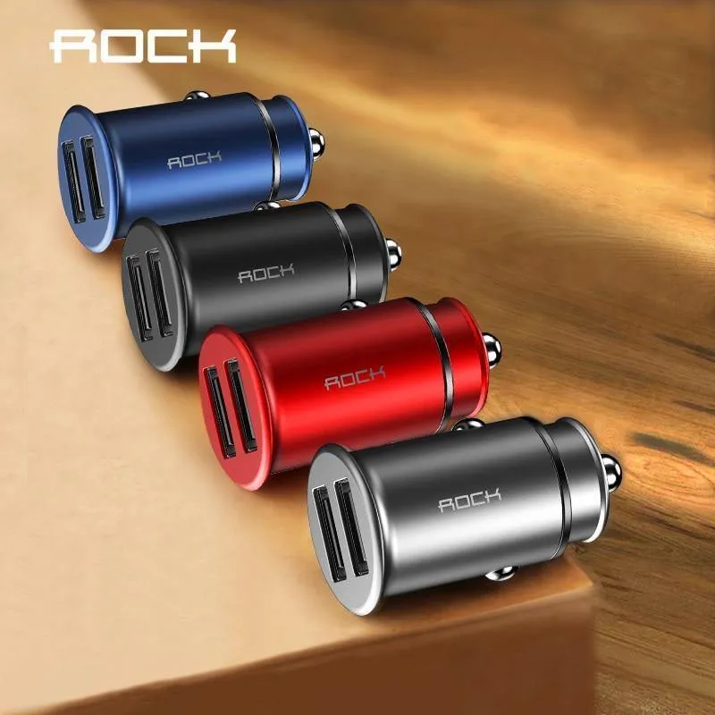 Rock 5V 4.8A Dual USB Autoladegerät für iPhone Samsung Handy Schnelles Autoladegerät USB Reise Autoladegerät Ausverkauf 49%
