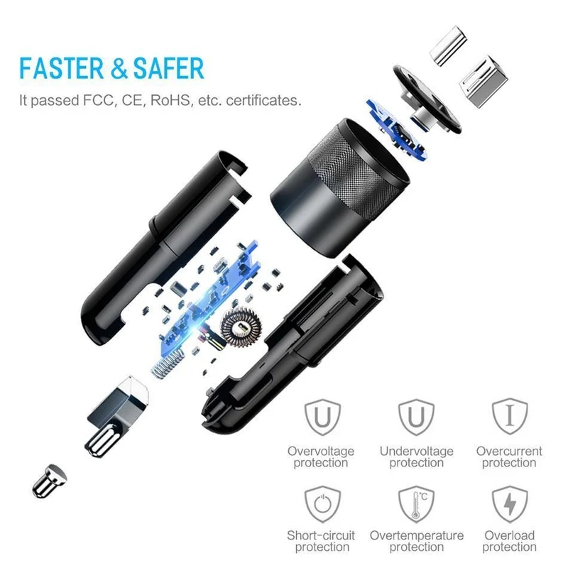 Rock USB Typ C PD Autotelefonladegerät für iPhone X Quick Charge 3.0 QC3.0 36W USB-Autoladegerät für Samsung Galaxy Huawei Xiaomi