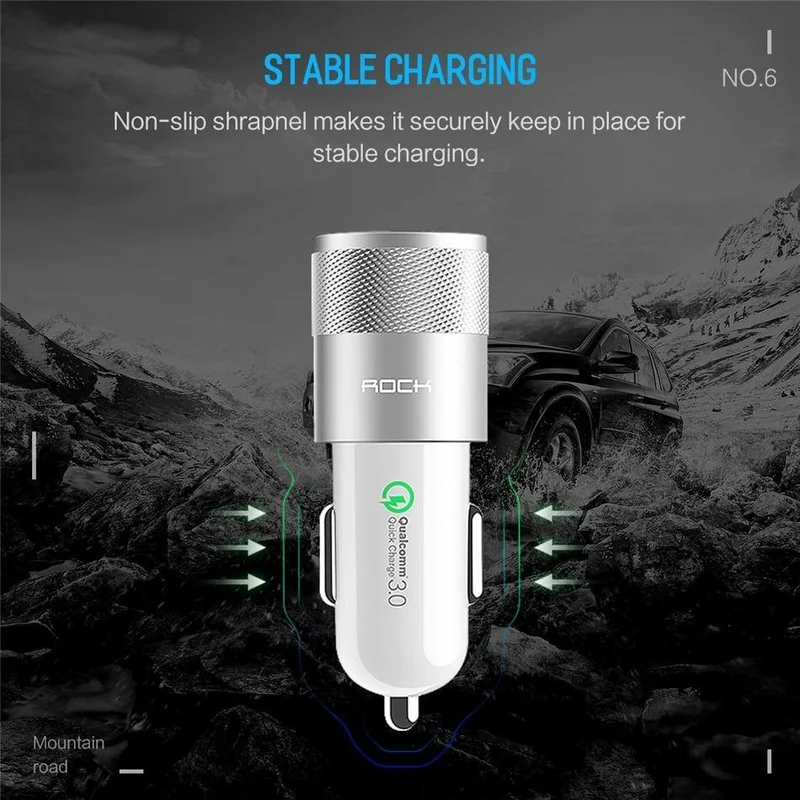 Rock USB Typ C PD Autotelefonladegerät für iPhone X Quick Charge 3.0 QC3.0 36W USB-Autoladegerät für Samsung Galaxy Huawei Xiaomi