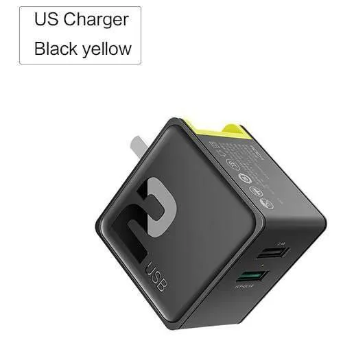 PD-Schnelllade-USB-Ladegerät für iPhone X 8 plus, ROCK 36 W Quick Charge 3.0 Dual-USB-Ladegerät QC3.0 & PD & FCP Schnellladung