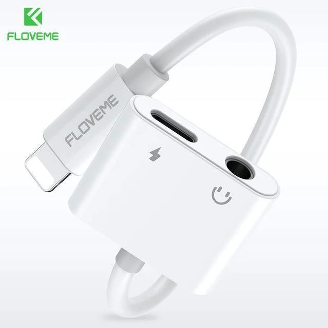 2in1 Adapter für iPhone 7 8 Plus X XS MAX Audio Ladung Splitter Konverter für Lightning auf 3.5 mm Jack Kopfhörer Adapter