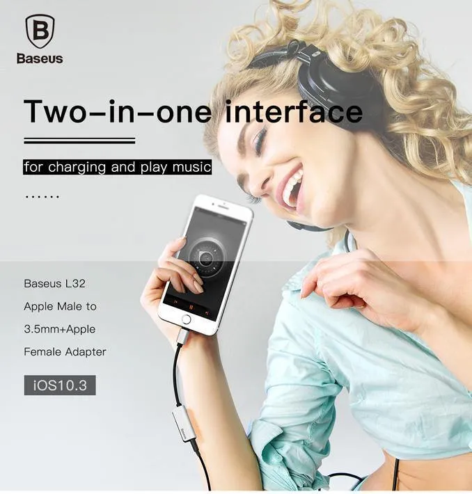 Baseus Aux Audio für Lightning auf 3.5 mm Klinkenstecker Kopfhörer OTG-Adapter für iPhone Xs Max Xr X 8 7 Plus Splitter