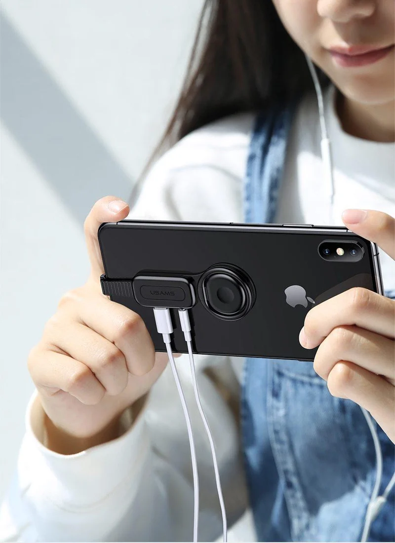 Für Lightning auf 3.5 mm Audio-Adapter mit Fingerring-Halter, Schnelllade-Splitter für Adapter, Kopfhöreranschluss für iPhone 7