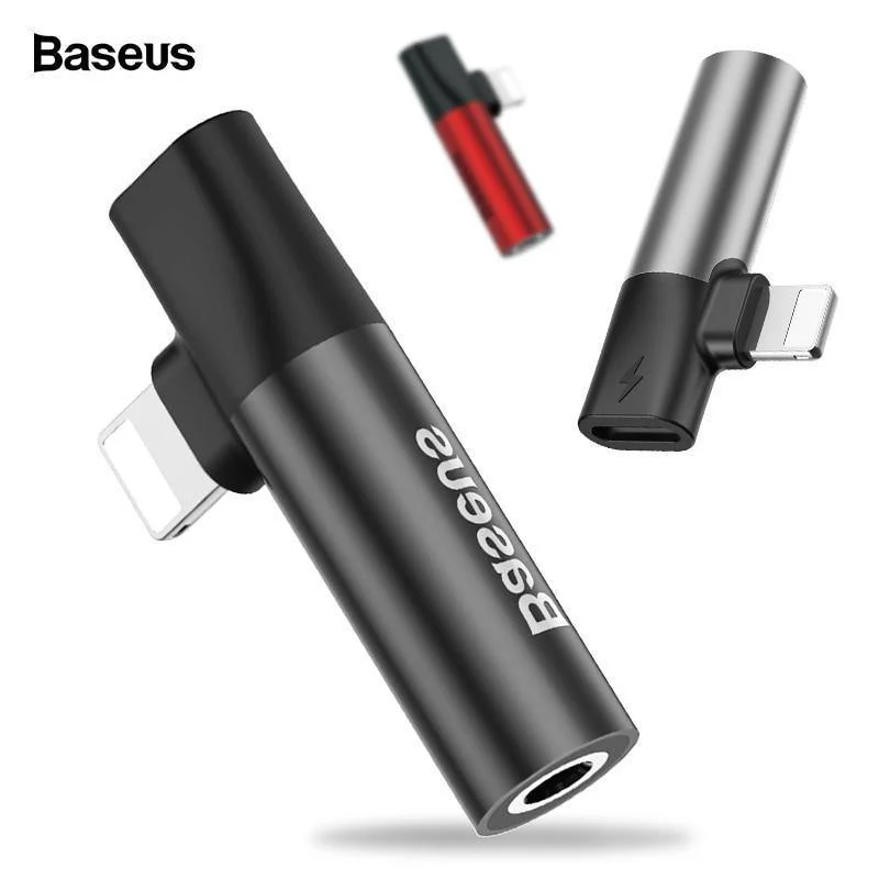 Baseus Audio Aux Adapter für iPhone XS Max XR X 8 7 Plus Splitter für Lightning auf 3.5 mm Klinke Kopfhöreranschluss OTG Adapter