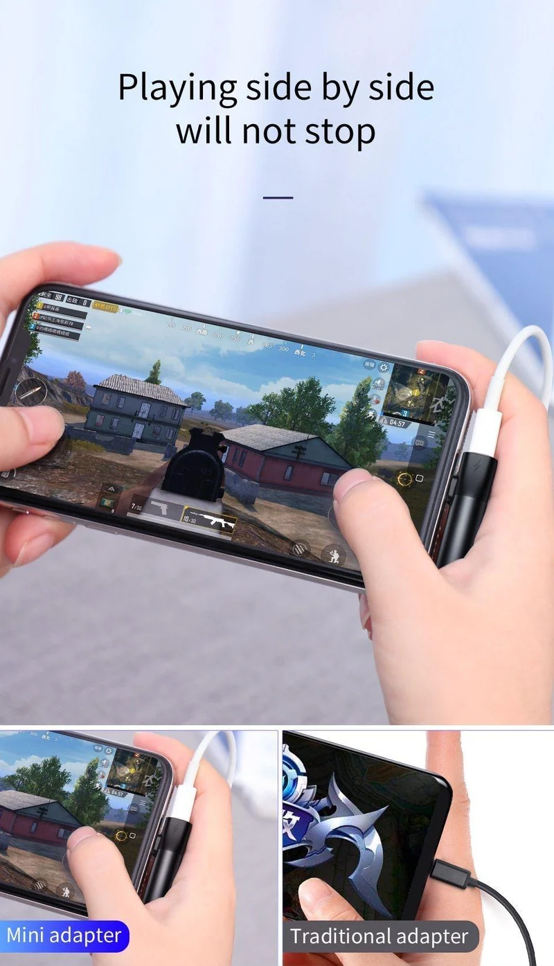 Baseus Audio Aux Adapter für iPhone XS Max XR X 8 7 Plus Splitter für Lightning auf 3.5 mm Klinke Kopfhöreranschluss OTG Adapter