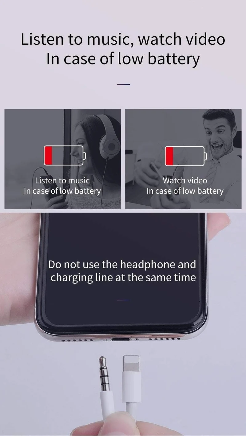 Baseus Audio Aux Adapter für iPhone XS Max XR X 8 7 Plus Splitter für Lightning auf 3.5 mm Klinke Kopfhöreranschluss OTG Adapter