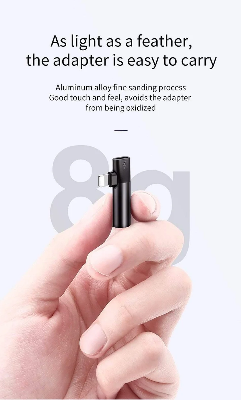 Baseus Audio Aux Adapter für iPhone XS Max XR X 8 7 Plus Splitter für Lightning auf 3.5 mm Klinke Kopfhöreranschluss OTG Adapter