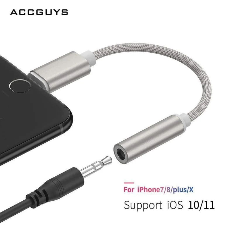 3.5mm Kopfhörer Audio Adapter ACCGUYS Audio Converter Für iPhone XS / 7 / 7 plus / 8 / X / 8 plus / 5 5S 5E 6 Für 3.5mm Klinke Verlängerungskabel