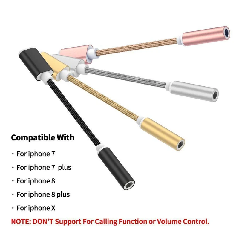 3.5mm Kopfhörer Audio Adapter ACCGUYS Audio Converter Für iPhone XS / 7 / 7 plus / 8 / X / 8 plus / 5 5S 5E 6 Für 3.5mm Klinke Verlängerungskabel