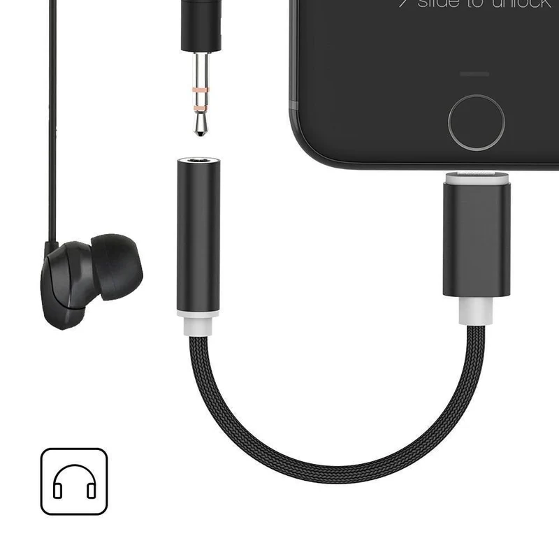 3.5mm Kopfhörer Audio Adapter ACCGUYS Audio Converter Für iPhone XS / 7 / 7 plus / 8 / X / 8 plus / 5 5S 5E 6 Für 3.5mm Klinke Verlängerungskabel