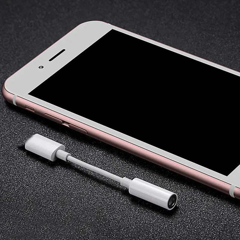 Für Lightning auf 3.5 mm Kopfhöreranschluss-Adapter, Audio-Splitter, Anrufen, Hören, Musik-Konverter-Adapter für iPhone 7 8 Plus X