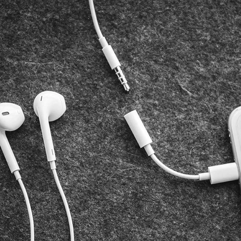 Für Lightning auf 3.5 mm Kopfhöreranschluss-Adapter, Audio-Splitter, Anrufen, Hören, Musik-Konverter-Adapter für iPhone 7 8 Plus X