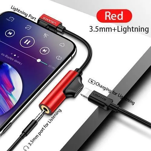Aux-Audiokabel-Adapter Lightning auf 3.5 mm Audio-Kopfhörer-Kopfhörer-Ladeadapter USB-Kabel für iPhone 7-Kabeladapter