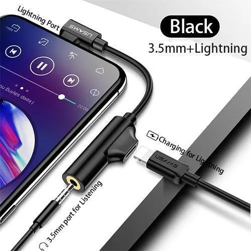 Aux-Audiokabel-Adapter Lightning auf 3.5 mm Audio-Kopfhörer-Kopfhörer-Ladeadapter USB-Kabel für iPhone 7-Kabeladapter