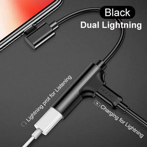 Aux-Audiokabel-Adapter Lightning auf 3.5 mm Audio-Kopfhörer-Kopfhörer-Ladeadapter USB-Kabel für iPhone 7-Kabeladapter