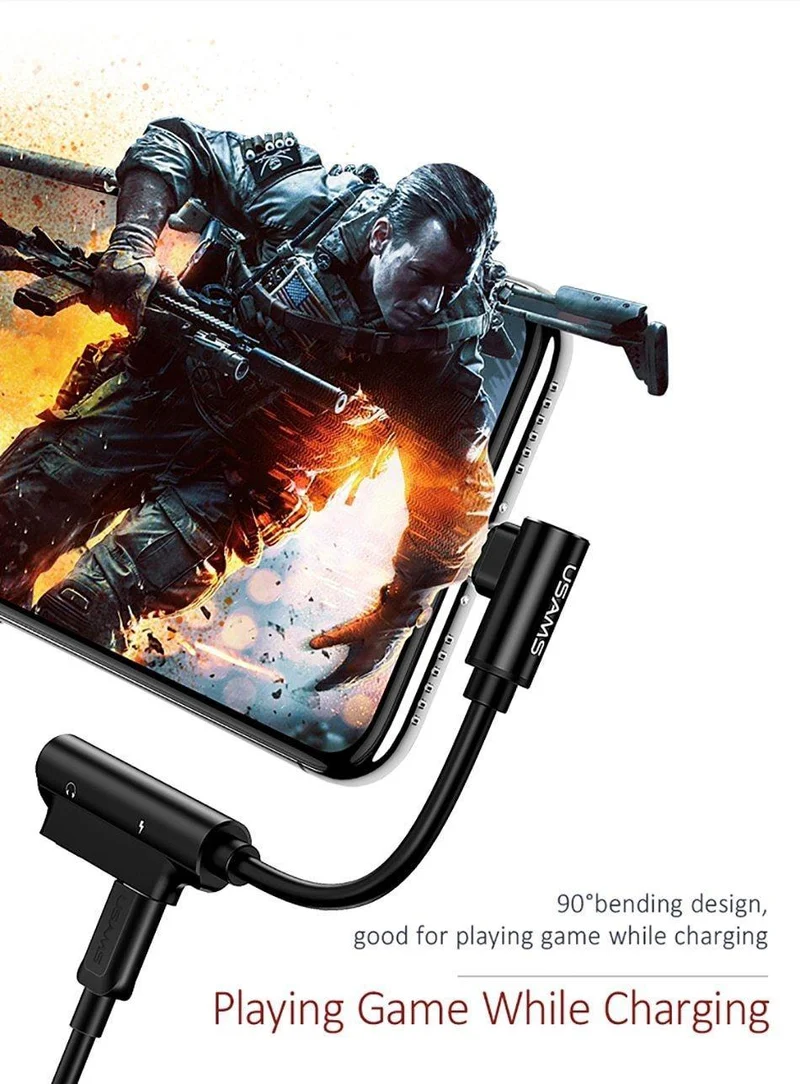 Aux-Audiokabel-Adapter Lightning auf 3.5 mm Audio-Kopfhörer-Kopfhörer-Ladeadapter USB-Kabel für iPhone 7-Kabeladapter