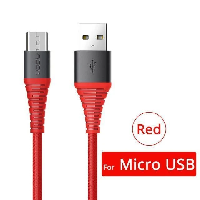 10er-Pack ROCK Hi-Tensile Micro-USB-Kabel für Samsung Xiaomi LG USB-Schnellladedaten geflochtenes Ladegerät Android-Handy 120 cm