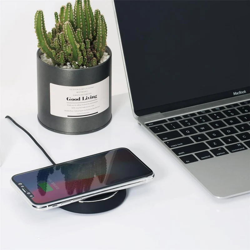 QI-Wireless-Ladegerät, ROCK W5-Ladepad für iPhone X 10 8 Samsung Note 8 S8 Plus S7 S6 Edge-Telefon Schnelllade-Smart-USB-Dock